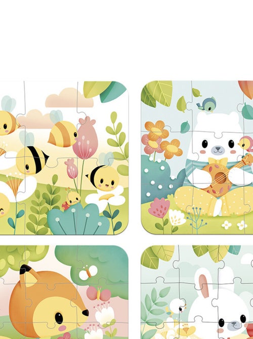 4 puzzles évolutifs Animaux Pure - Kiabi