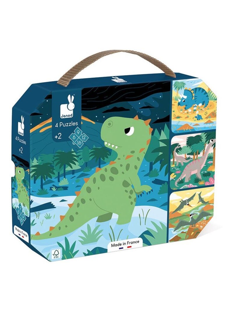 4 puzzles évolutifs Dinosaures N/A - Kiabi