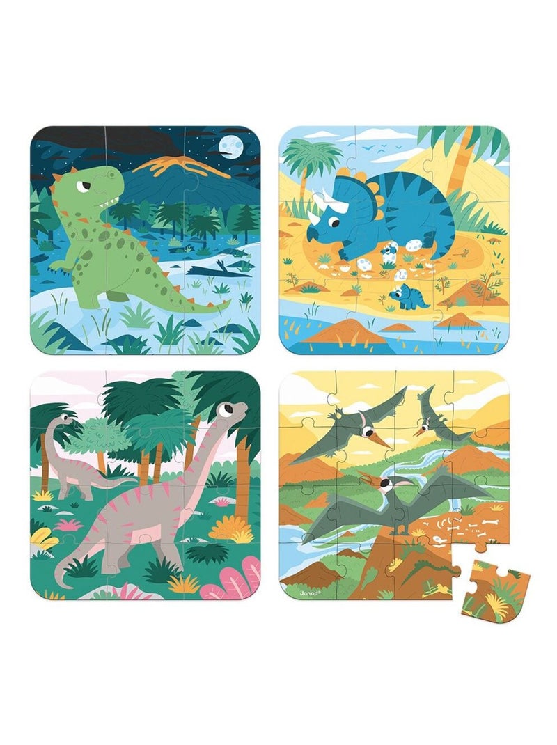 4 puzzles évolutifs Dinosaures N/A - Kiabi
