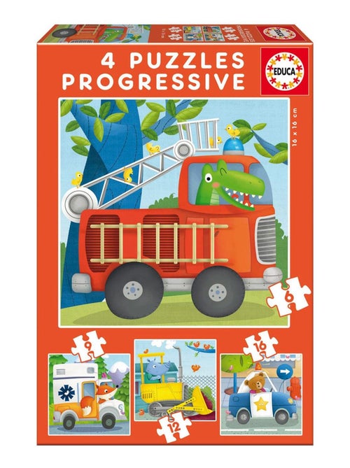 4 Puzzles progressifs : patrouille de sauvetage - Kiabi 4 Puzzles progressifs : patrouille de sauvetage - Kiabi
