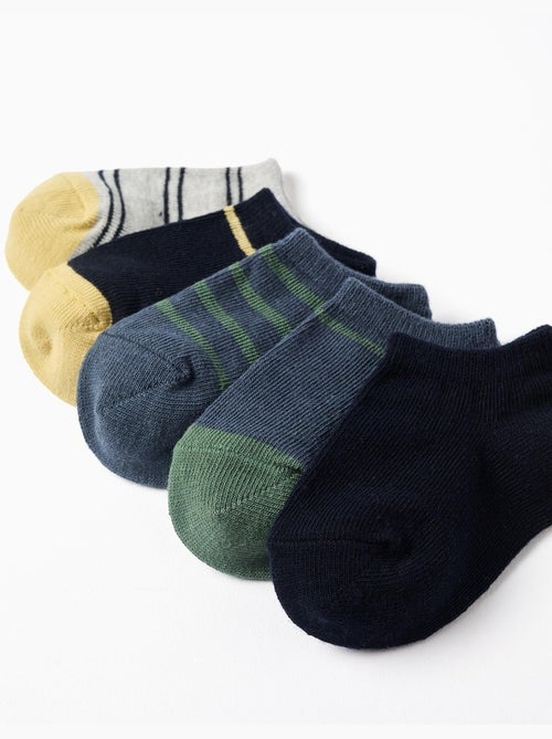 4 socquettes avec détails contrastés - Kiabi