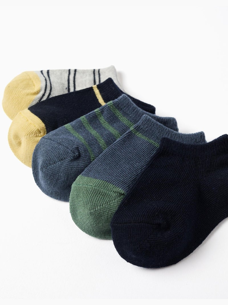 4 socquettes avec détails contrastés Bleu Rose Blanc - Kiabi
