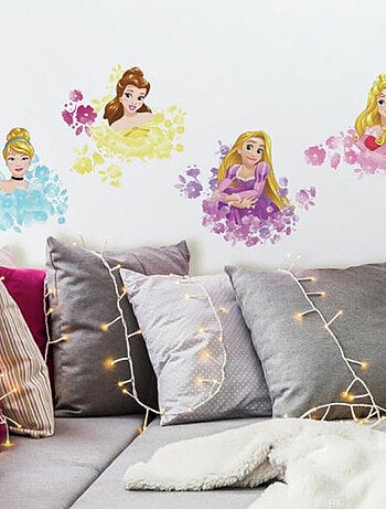 4 Stickers Géants Princesses Disney Floral Repositionnables 25x45cm