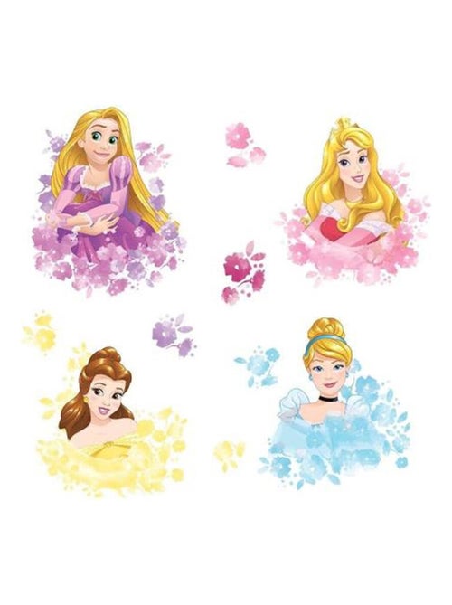 4 Stickers Géants Princesses Disney Floral Repositionnables 25x45cm - Kiabi