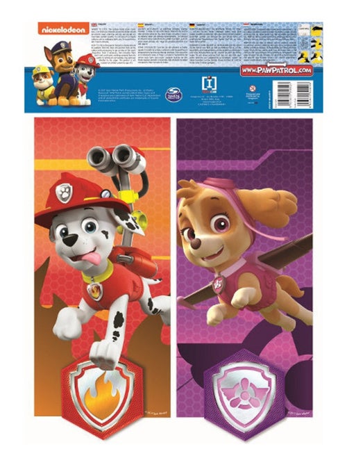 4 Stickers tableau Pat Patrouille 13.5X 32.5 CM - Kiabi