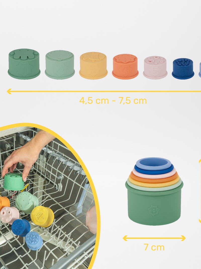 4 tasses empilables pour le bain BLANC - Kiabi