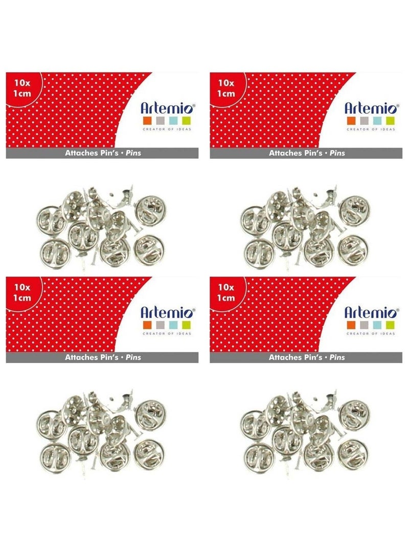 40 attache pin's métalliques - Artemio Argenté - Kiabi