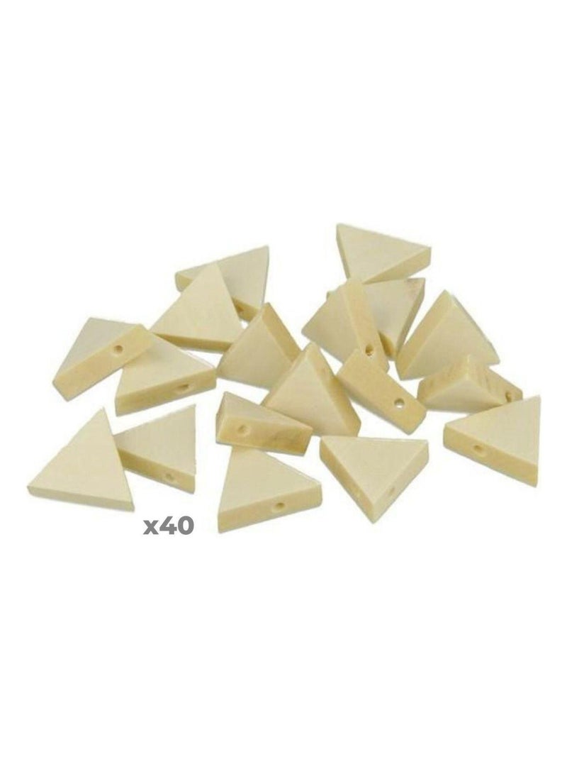 40 perles en bois triangles 20 x 17 mm - Artemio N/A - Kiabi
