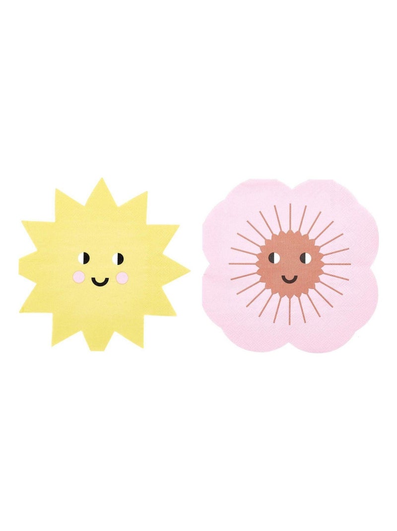 40 serviettes en papier soleil + fleur - Rico Design Multicolore - Kiabi