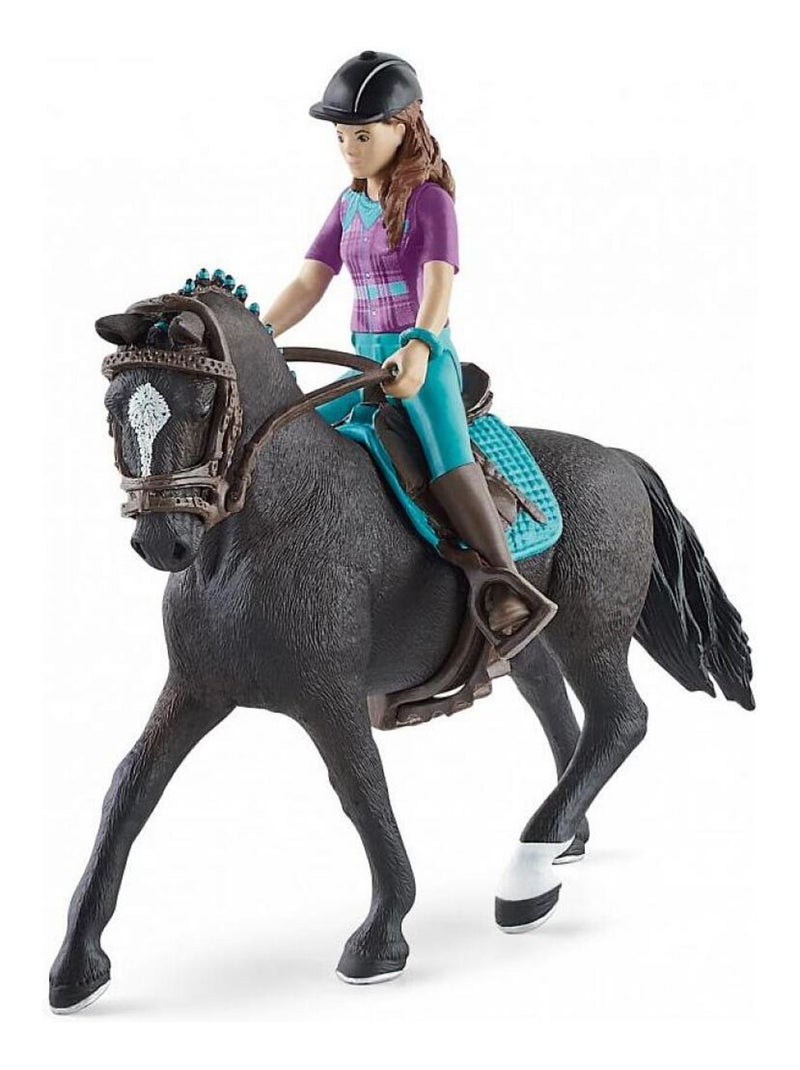 Figurine Schleich Horse Club - Cavalière Lisa Et Son Cheval Storm - Coffret Avec 10 Accessoires - Dès 5 Ans