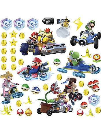 44 Stickers Mariokart 8 NIN 4 planches 25x44cm
