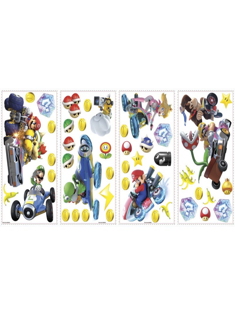 44 Stickers Mariokart 8 NIN 4 planches 25x44cm Multicolore - Kiabi