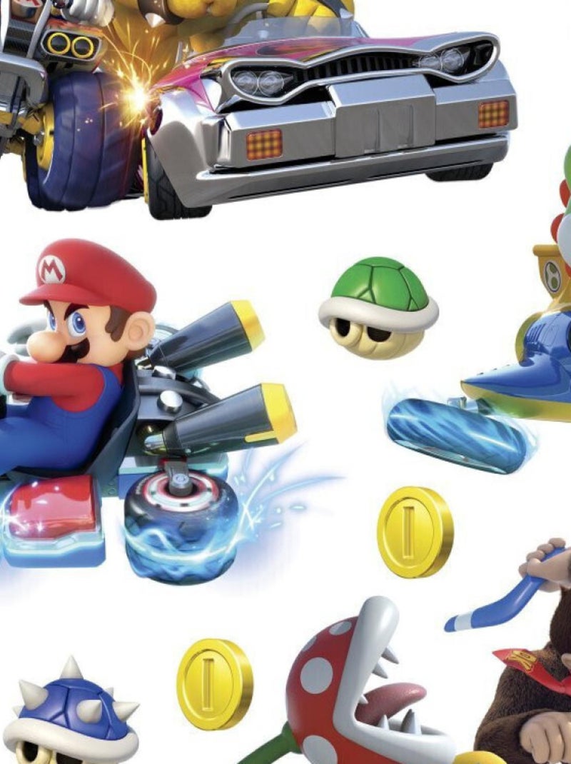 44 Stickers Mariokart 8 NIN 4 planches 25x44cm Multicolore - Kiabi