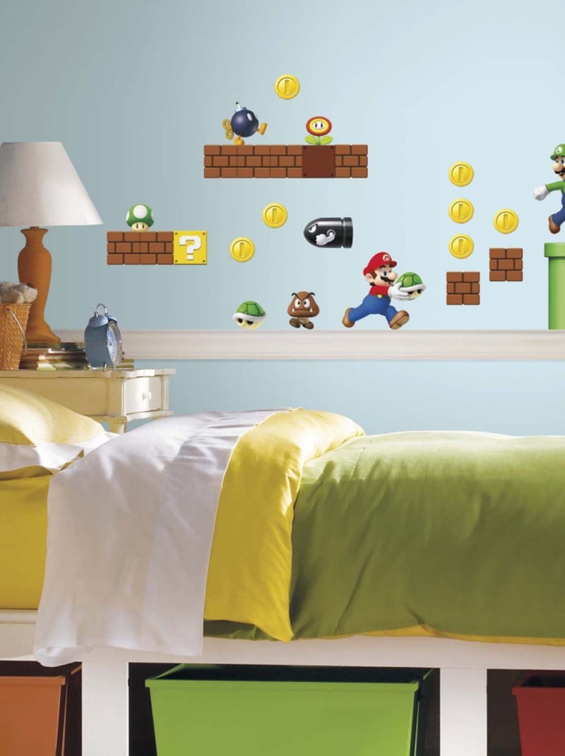 45 Stickers Mario Bros NIN 25x44cm Multicolore - Kiabi