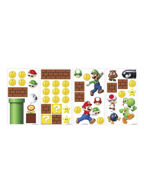 45 Stickers Mario Bros NIN 25x44cm - Kiabi
