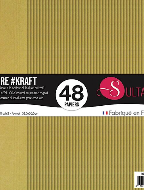 48 papiers Scrapbooking Kraft - 110g/m2 - H : 30,5 cm - Kiabi