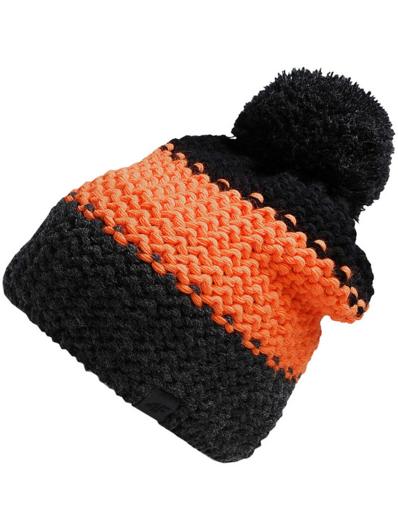 4F - Bonnet motif/style logo HJZ22 Noir Orange - Kiabi