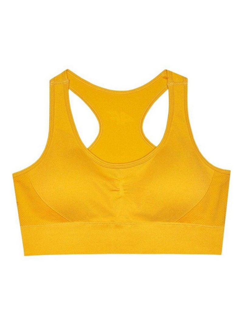 4F - Brassière de sport Jaune - Kiabi