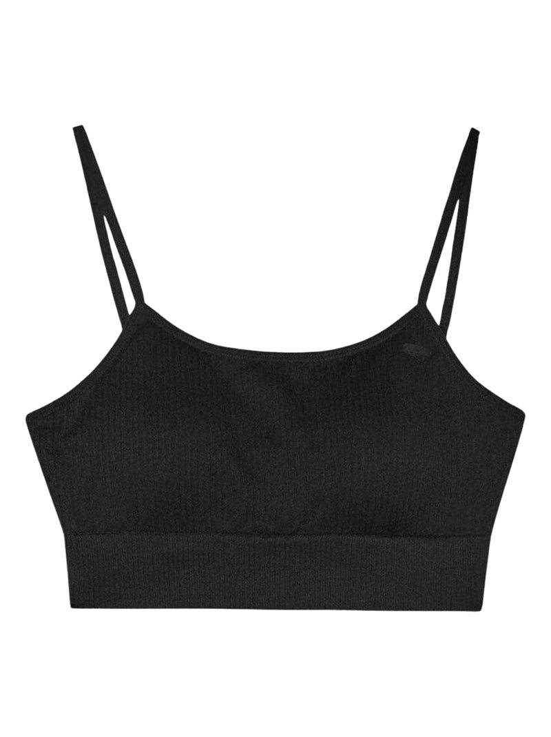 4F - Brassière de sport style Uni Noir - Kiabi