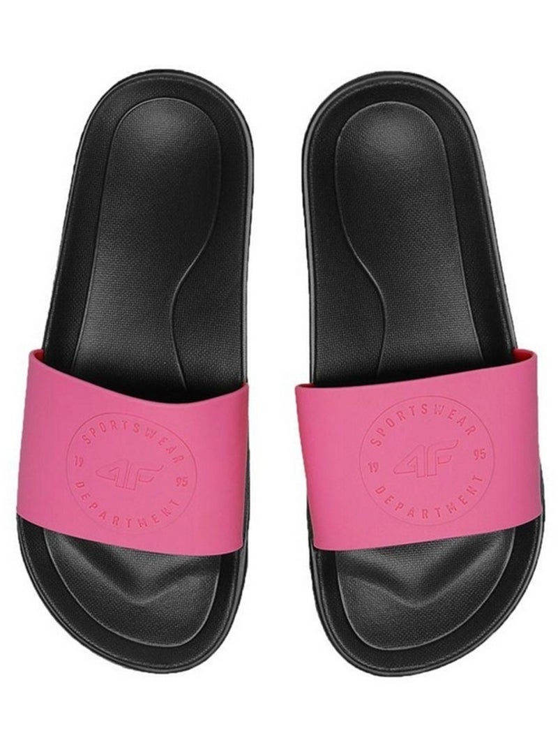 4F - Claquettes style Logo F045A Noir Rose Noir - Kiabi