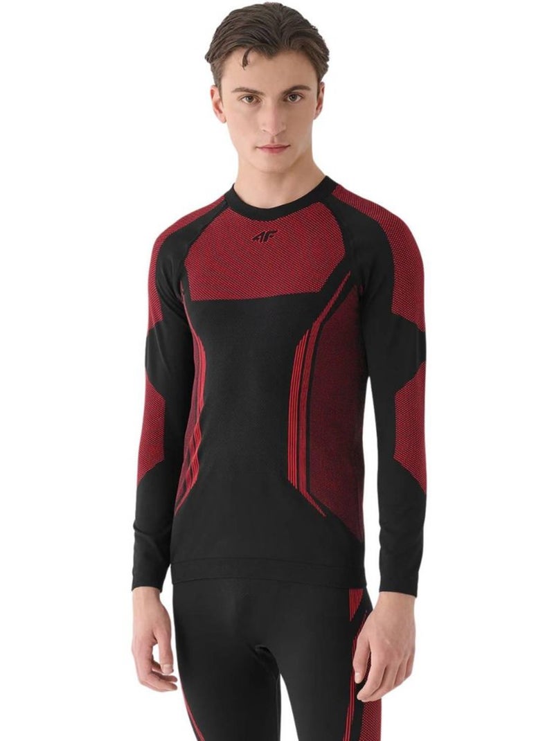 4F - Haut thermique M165 Noir Rouge - Kiabi