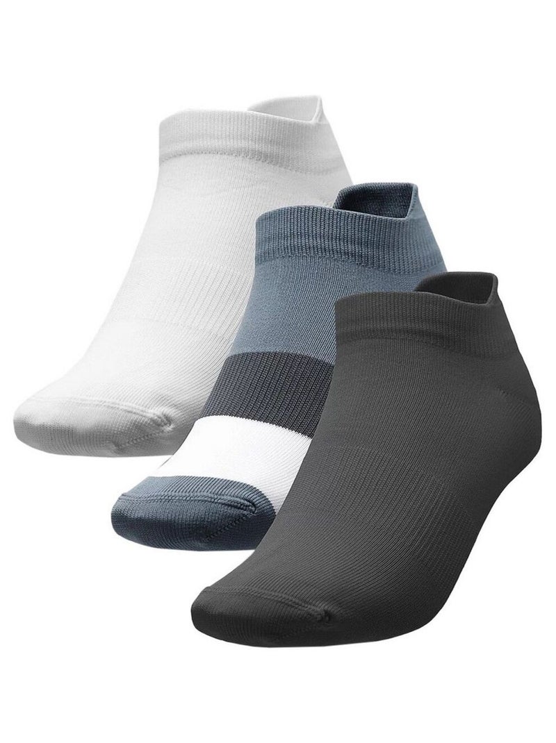 4F - Socquettes H4L22 Blanc Bleu Gris - Kiabi
