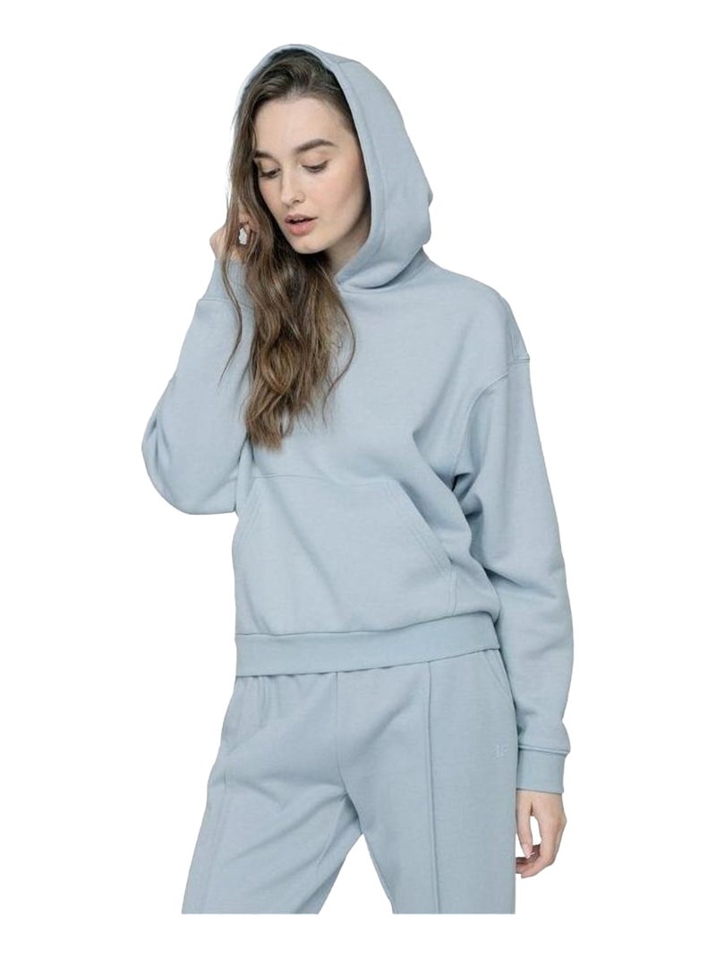 4F - Sweat à capuche motif/style uni Bleu - Kiabi