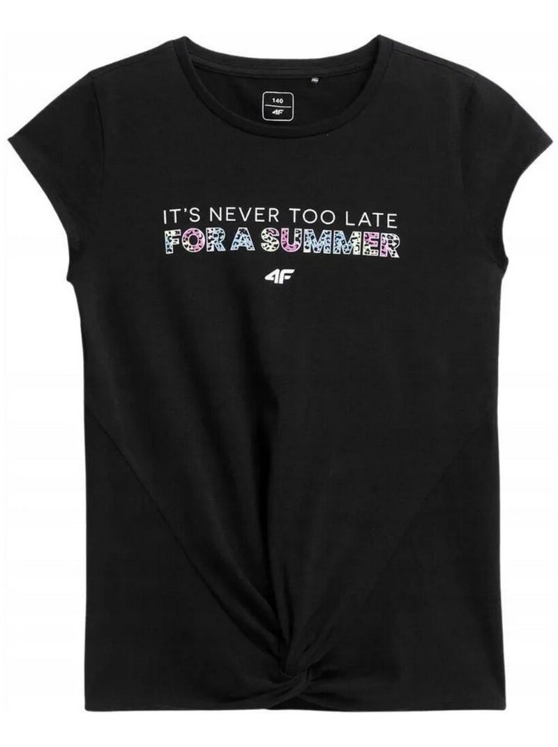 4F - T-shirt IT´S NEVER TOO LATE FOR A SUMMER Noir - Kiabi