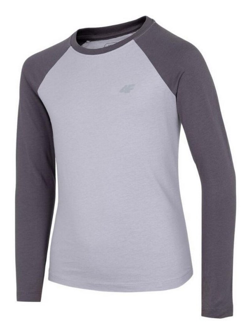 4F - T-shirt Manches contrastées HJZ22 Gris - Kiabi