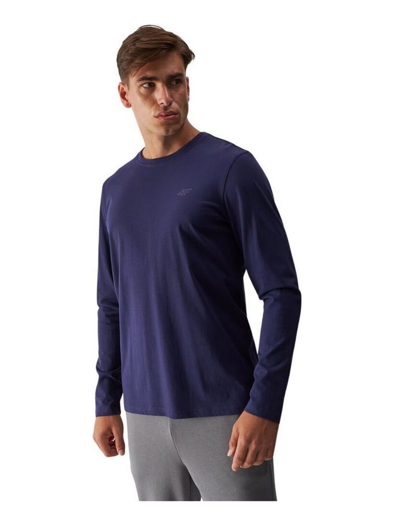4F - T-shirt manches longues 4FWMM00TLONM375 Bleu marine - Kiabi