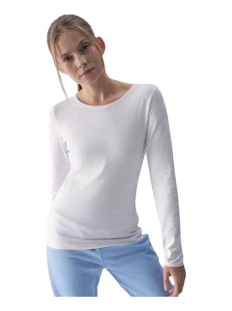 4F - T-shirt manches longues style Uni Blanc - Kiabi