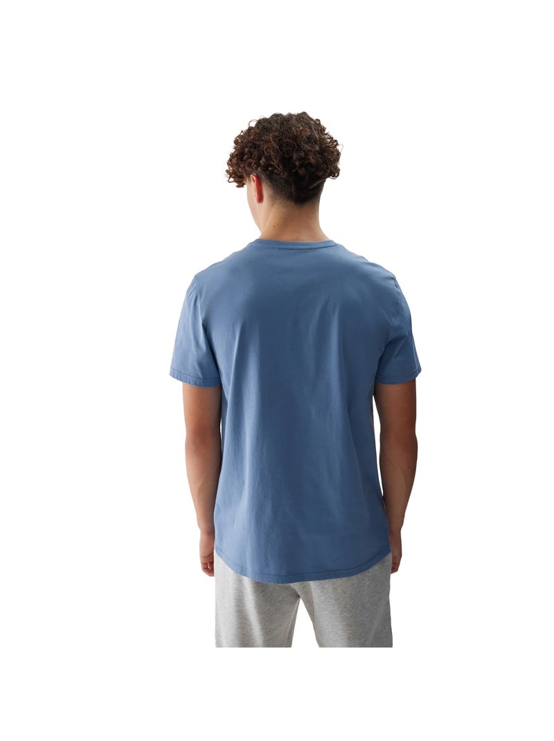 4F - T-shirt motif/style logo Bleu denim - Kiabi