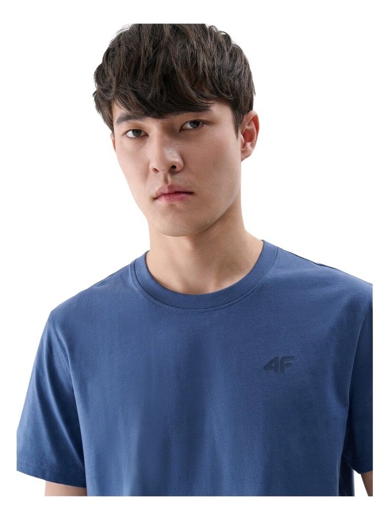 4F - T-shirt motif/style uni Bleu - Kiabi