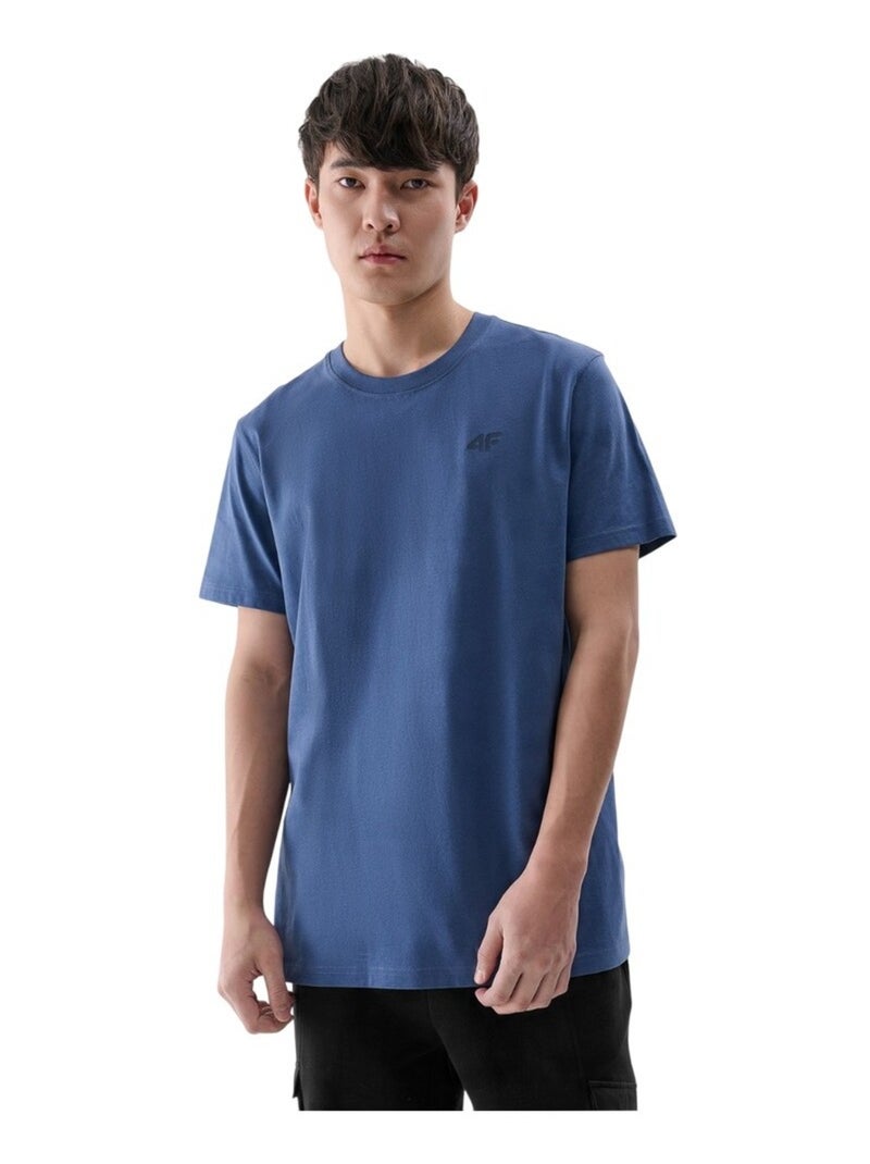 4F - T-shirt motif/style uni Bleu - Kiabi