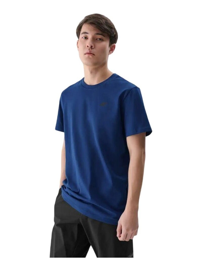 4F - T-shirt motif/style uni Bleu marine - Kiabi