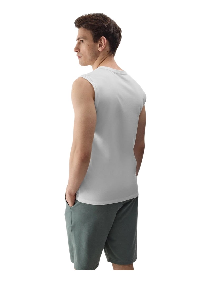 4F - T-shirt sans manches uni Blanc - Kiabi