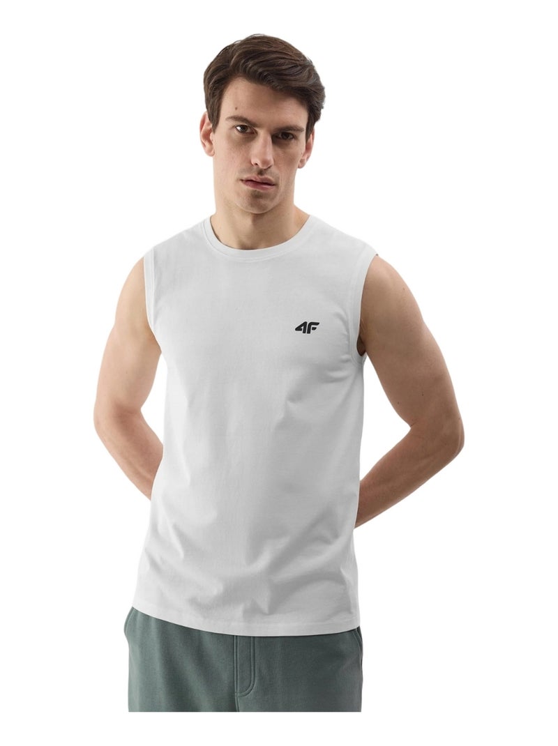 4F - T-shirt sans manches uni Blanc - Kiabi