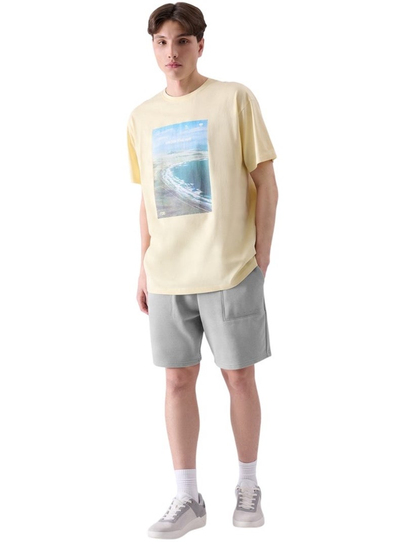 4F - T-shirt style Imprimé Beige - Kiabi