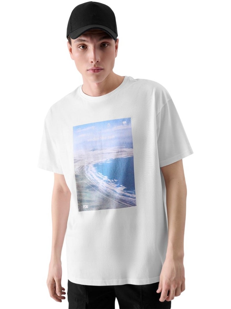 4F - T-shirt style Imprimé Blanc - Kiabi