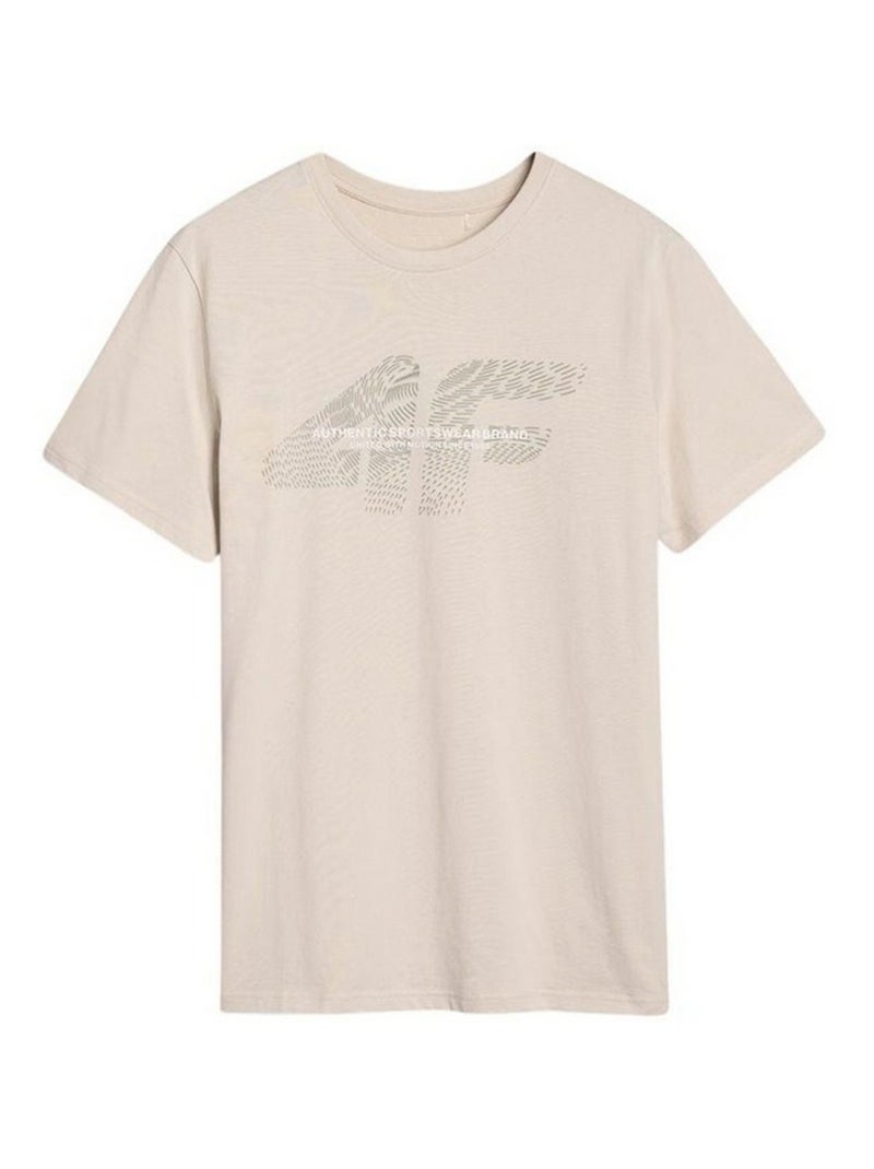 4F - T-shirt style Logo Beige - Kiabi