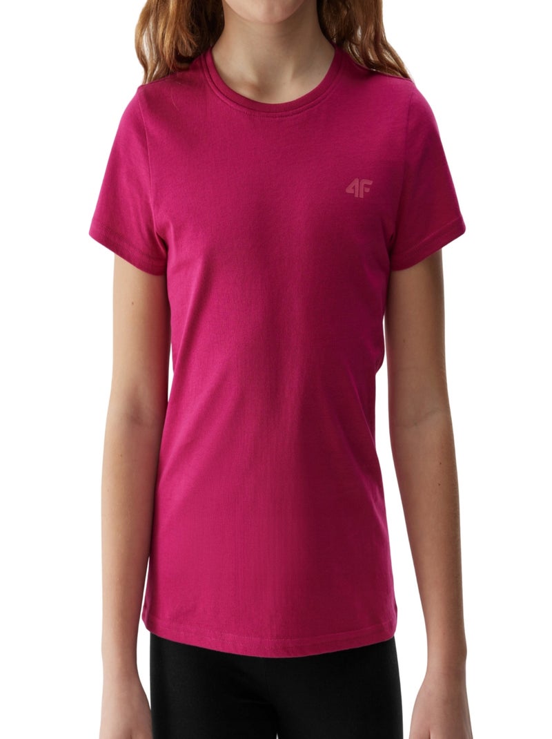 4F - T-shirt uni manches courtes Rose foncé - Kiabi