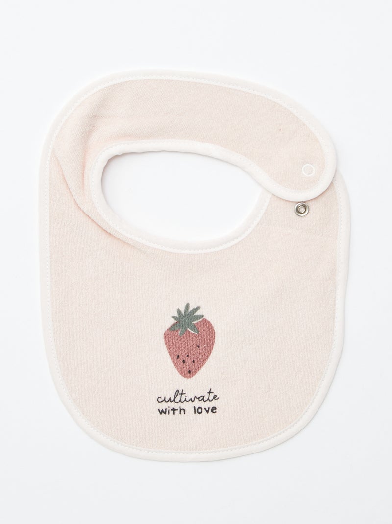 5 bavoirs à l'imprimés fantaisies à fermeture pressionnées ROSE - Kiabi