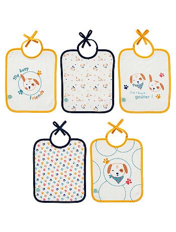 5 bavoirs naissance - Toutou - Babycalin