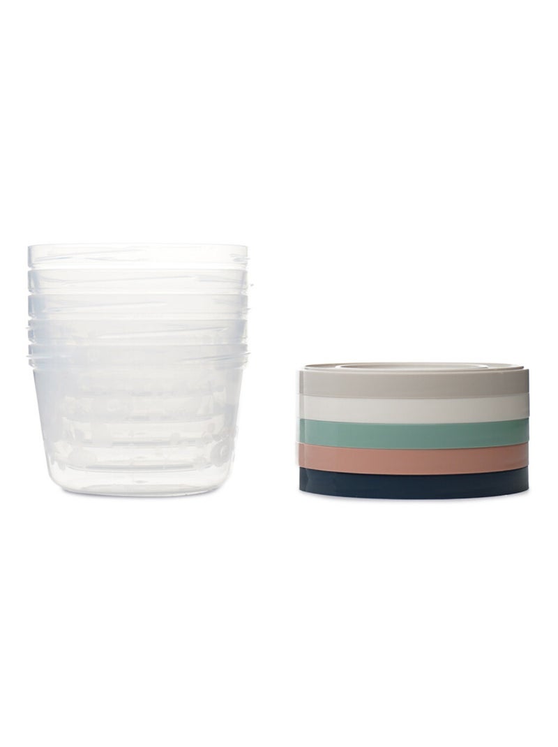 5 Boîtes de conservation 250ml Transparent - Kiabi