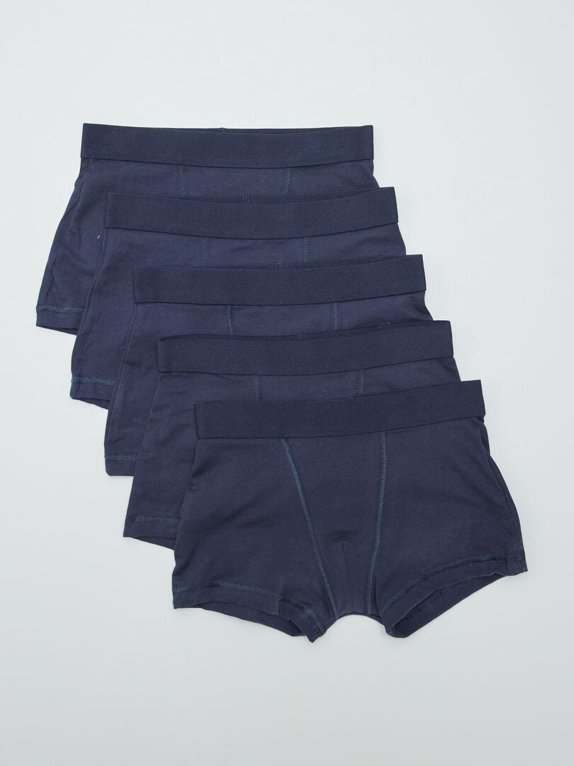 5 boxers unis Bleu - Kiabi