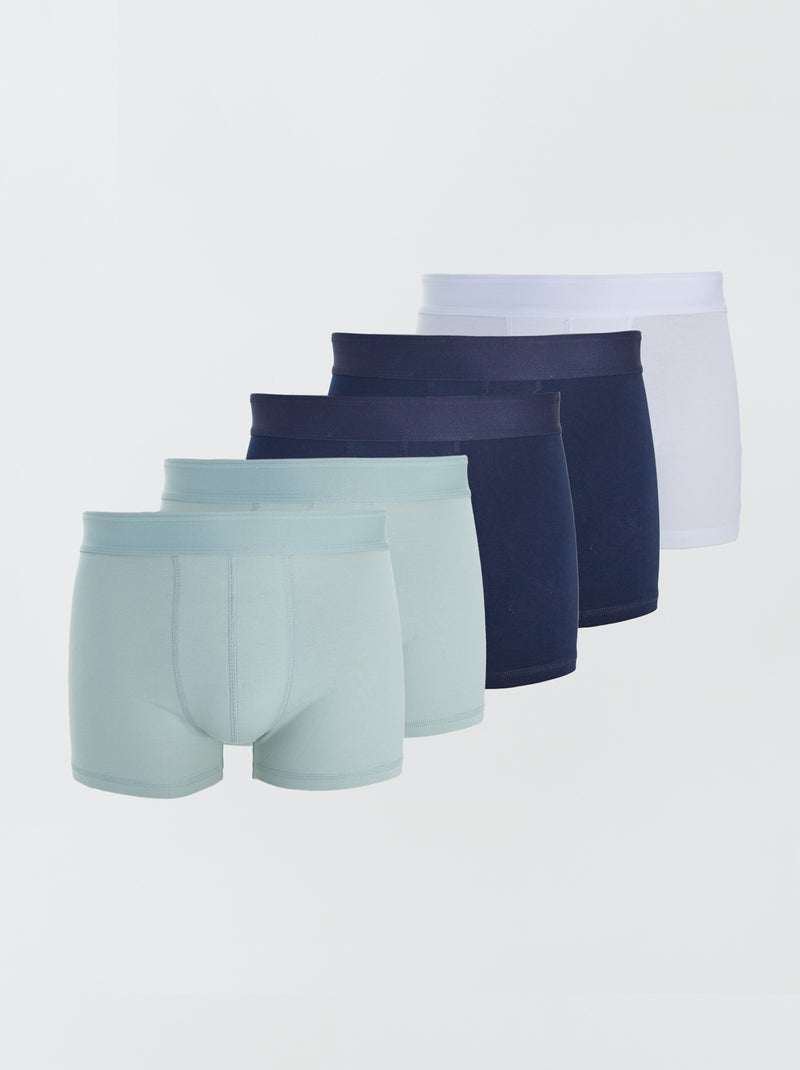 5 boxers unis Bleu - Kiabi