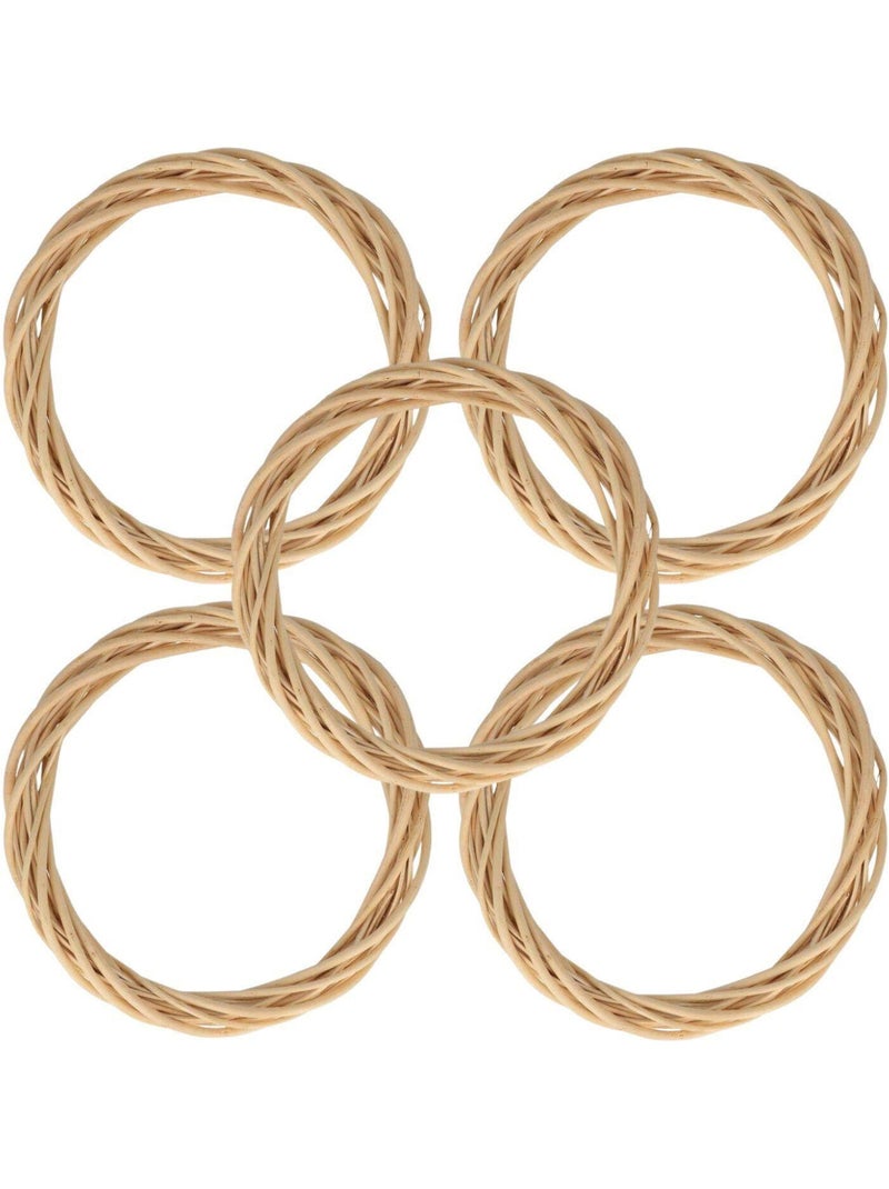 5 couronnes décoratives en osier 30 cm - Artemio Beige - Kiabi