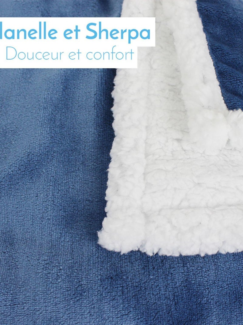 5 couvertures, plaids polaires pour bébé en flanelle et effet moutonné ultra doux - Monsieur Bébé Bleu - Kiabi