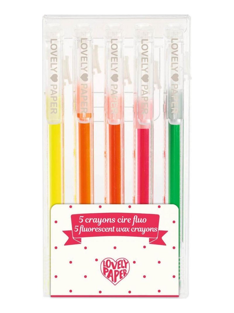 5 crayons cire fluo N/A - Kiabi