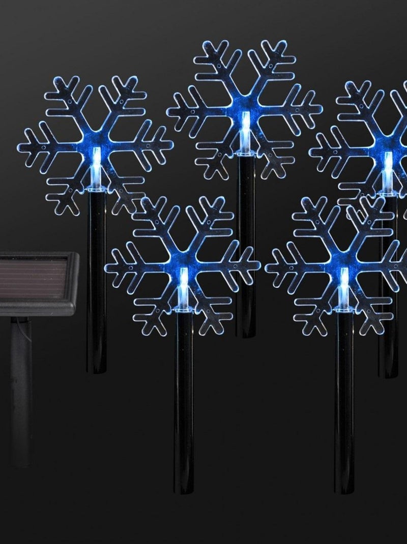 5 flocons solaire 5 led Bleu - Kiabi